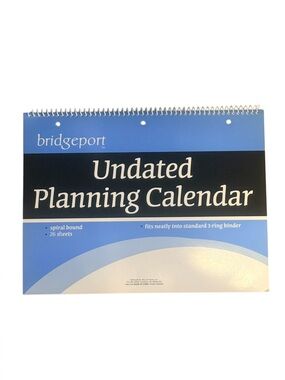 Bridgeport Undated Planning Calendar Spiral Bound Organizer